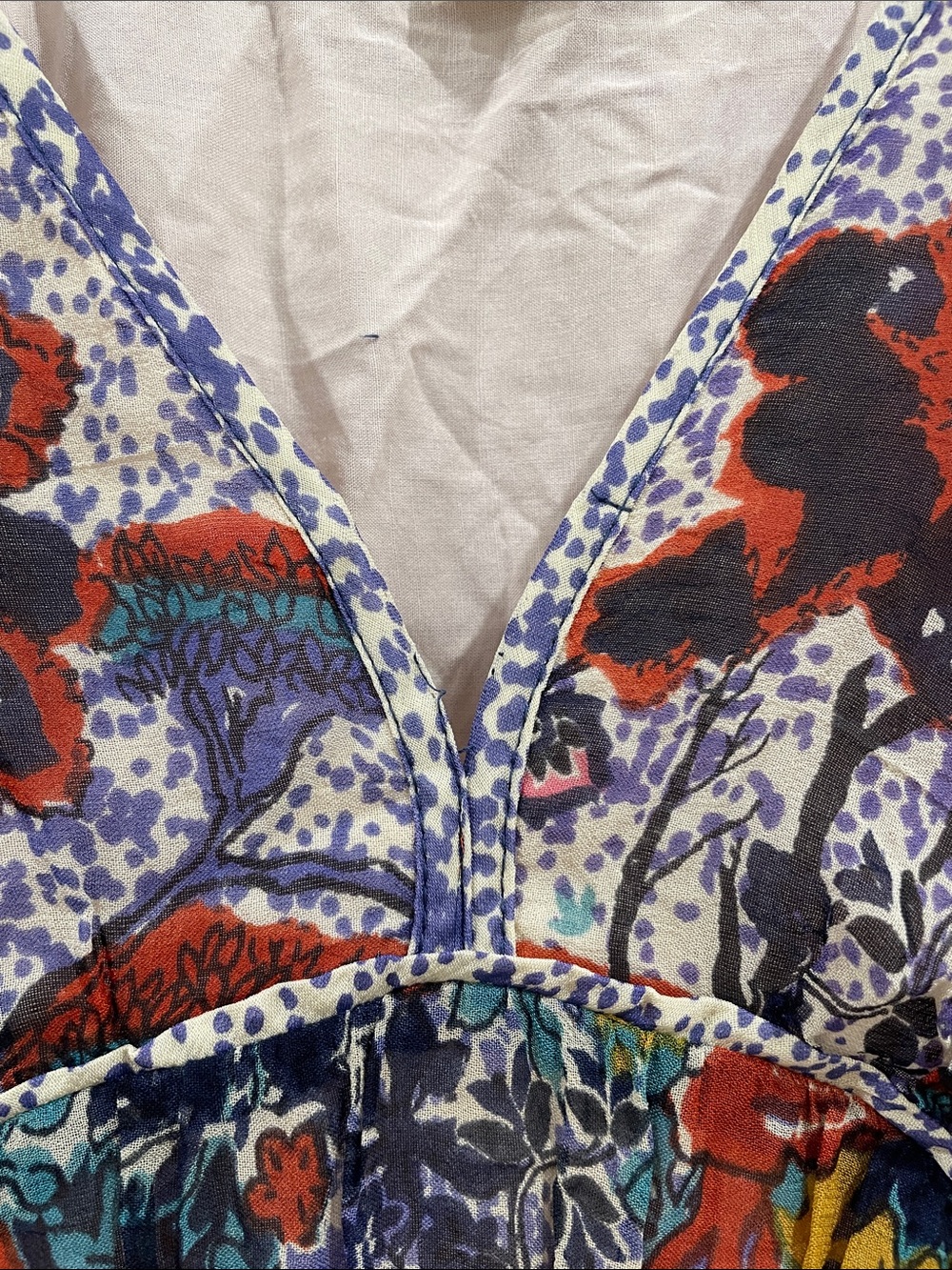 Anthropologie Maeve Annabella Floral Paisley Boho Colorful Maxi Dress 10 Boho - Picture 13 of 16